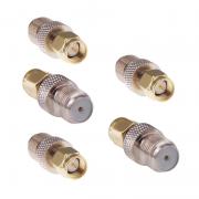 RFaha 5pcs SMA Male to F Female RF  Coax Adapter SMA to F Coaxial Connector Adapter for RTL-SDR/Antenna/Cell Phone Booster(F15-5)