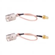 RFaha 2pcs Coax UHF Female SO-239 to SMA Female Adapter Extension Cable RG316 8in for Radio Handheld Walkie Talkie(F32-2)