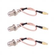 RFaha 3pcs RF coaxial Coax Mcx Male to F Female Antenna Extender Cable Adapter RG316 6in Cable(F59-3)