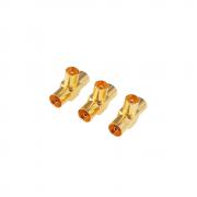 RFaha 3pcs TV Aerial Connector TAC Male to 2-Female Gold Plated Connector Socket RF Coax Adapter(F83-3)