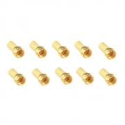 RFaha 10pcs Gold Plating F Male plug Connector Micro Screw/Twist on Aerial Coaxial Cable RG6(F80-10)