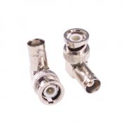 RFaha 2pcs BNC Male to BNC Female Right Angle RF Coax Coaxial Adapter Connector 50ohm(F101-2)