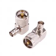 RFaha 2pcs PL259 to BNC Right Angle UHF Male PL-259 to BNC Female RF Coax Coaxial Adapter Connector(F103-2)