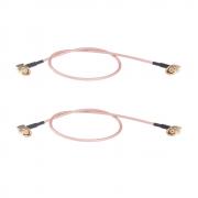 RFaha 2pcs RF Coaxial Coax Assembly SMA Male to RP-SMA Male Right Angle 30cm 12in Wifi Antenna Extension Cable(F127-2)