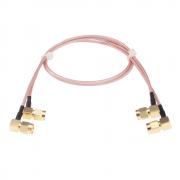 RFaha 2pcs RF Coaxial Coax Assembly SMA Male to SMA Male Right Angle 50cm 20in Wifi Antenna Extension Cable(F126-2)
